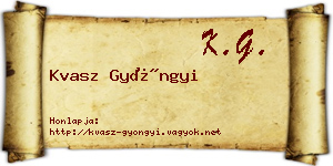 Kvasz Gyöngyi névjegykártya